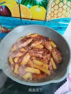Make Potato fries with chicken wings step 12