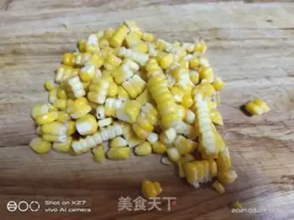 Make Corn sausage egg salad step 1