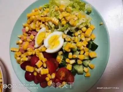 Make Corn sausage egg salad step 3