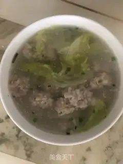 Make The green leaves meatball soup step 5