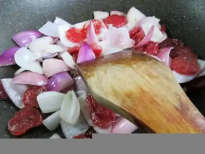 Make Sausage fried onions step 7