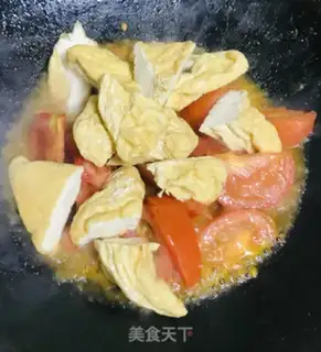 Make Tomato fried tofu step 4