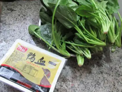 Make Duck-blooded spinach step 0