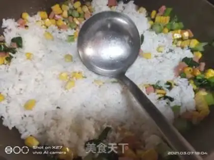 Make Ham corn fried rice step 3