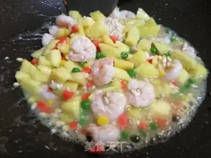 Make ♪ Birds say pineapple fried shrimp step 4