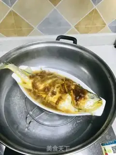 Make Soybeans, steamed yellowfish step 5