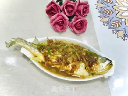 Make Soybeans, steamed yellowfish step 6