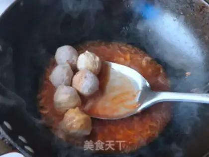 Make Beefball rice with eggplant juice step 5