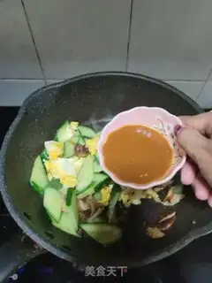 Make Flaming mushroom eggs and cucumbers step 7