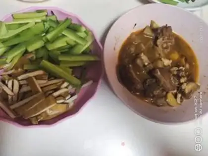 Make cucumber beans, fried ribs step 0