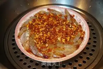 Make Garlic fans steam shrimp step 8