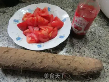Make Tomato fried mountain medicine step 0