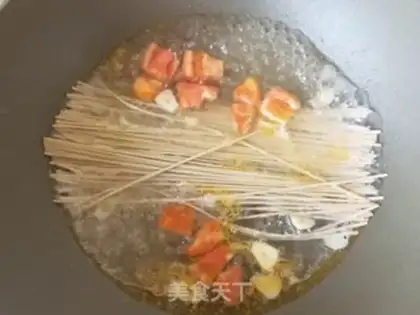 Make Pine willow sprout noodles step 6
