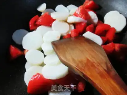 Make Tomato fried mountain medicine step 5