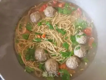 Make Beefballs boiled noodles step 8