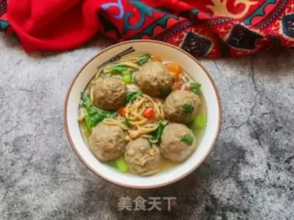 Make Beefballs boiled noodles step 10