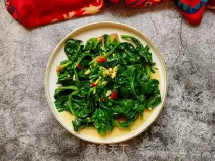 Make Garlic spinach step 8