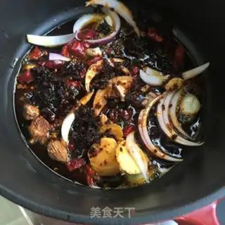 Make The bean-skin sea belt makes a hot pot step 8