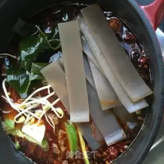 Make The bean-skin sea belt makes a hot pot step 10