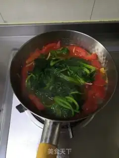 Make Pork liver spinach tomato soup step 17