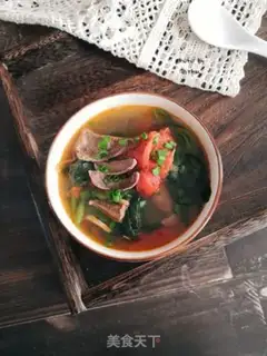 Make Pork liver spinach tomato soup step 18