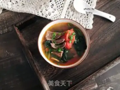 Make Pork liver spinach tomato soup step 19