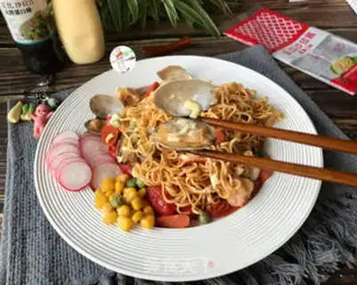 Make Red seafood salad noodles step 14