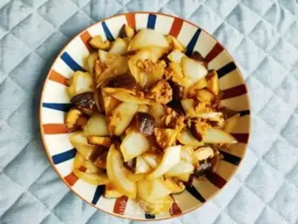 Make Onion mushroom fried meat step 20