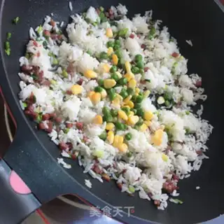 Make Blue bean corn fried rice step 5