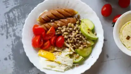 Make Breakfast sausage bean salad step 7
