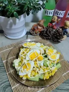 Make Cucumber corn egg salad step 7