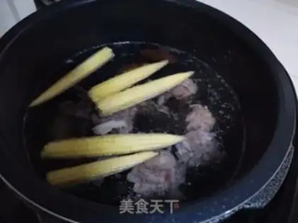 Make Corn mushrooms and wooden chops step 3
