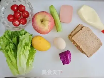 Make Quick hands, whole wheat sandwich and fruit salad step 1