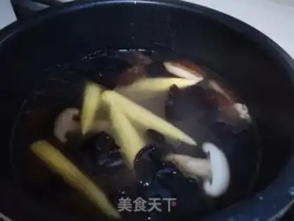 Make Corn mushrooms and wooden chops step 6