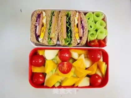 Make Quick hands, whole wheat sandwich and fruit salad step 7