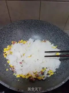 Make Sausage corn fried rice step 6
