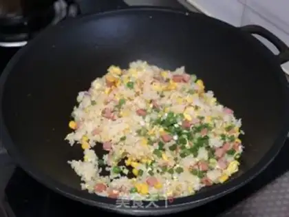Make Ham corn rice step 4
