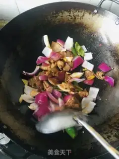 Make Pepper onion fried lamb step 6