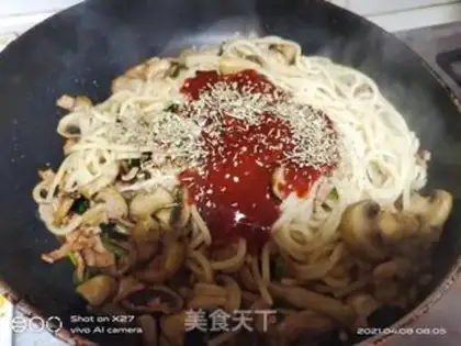 Make Mushroom bacon pasta step 6
