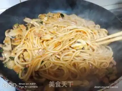 Make Mushroom bacon pasta step 7