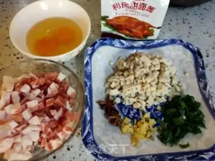 Make Meat-dried egg abalone mushroom sauce step 2