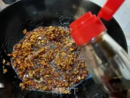 Make Meat-dried egg abalone mushroom sauce step 15