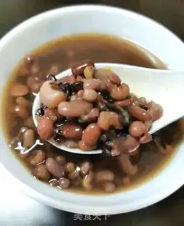 Make Double red and black rice congee step 7