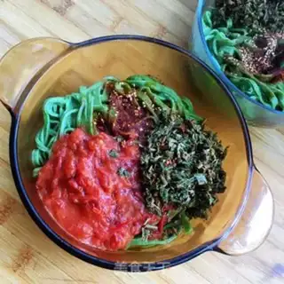 Make Cheese juice and spinach noodles step 9