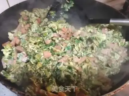 Make Ham omelet egg fried rice step 3