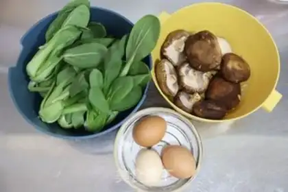 Make Egg mushroom dumplings step 1
