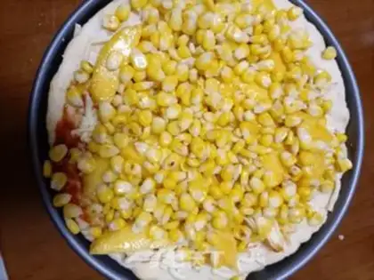 Make Corn mango pizza step 6