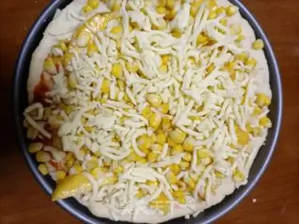 Make Corn mango pizza step 7