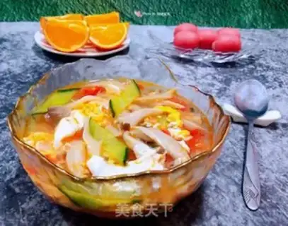 Make Tomato cucumber omelet soup step 10