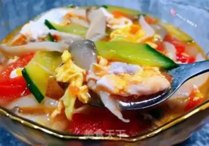 Make Tomato cucumber omelet soup step 12